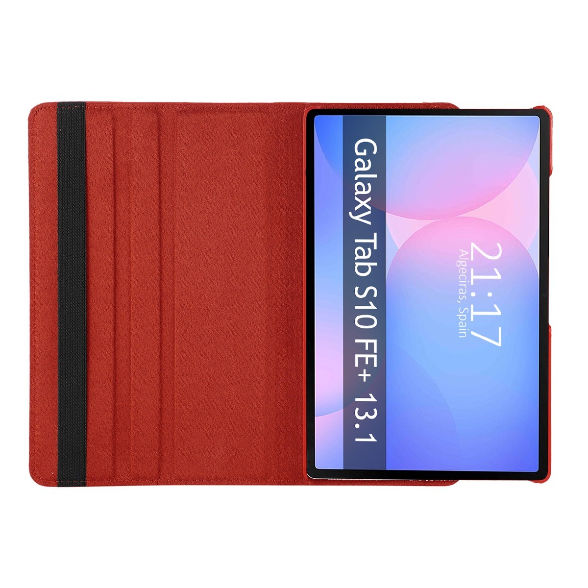 Funda Giratoria 360 para Samsung Galaxy Tab S10 FE+ Plus color Roja