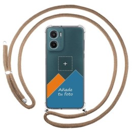 Personaliza tu Funda Colgante Transparente para Motorola Moto G05 / E15 con Cordon Camel Dibujo Personalizada