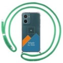 Personaliza tu Funda Colgante Transparente para Motorola Moto G05 / E15 con Cordon Verde Agua Dibujo Personalizada