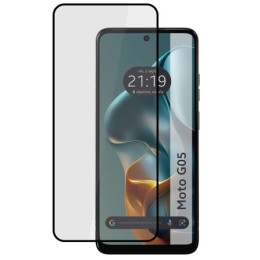 Protector Cristal Templado Completo 5D Full Glue Negro para Motorola Moto G05 / E15 Vidrio