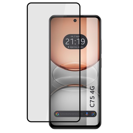 Protector Cristal Templado Completo 5D Full Glue Negro para Realme C75 Vidrio