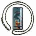 Funda Colgante Transparente para Motorola Moto G05 / E15 con Cordon Verde / Dorado