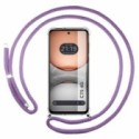 Funda Colgante Transparente para Realme C75 con Cordon Morado