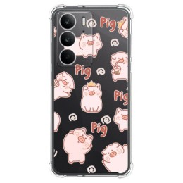 Funda Silicona Antigolpes para Realme C75 diseño Cerdos Dibujos