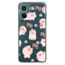 Funda Silicona Antigolpes para Motorola Moto G05 / E15 diseño Cerdos Dibujos