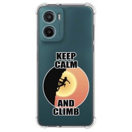 Funda Silicona Antigolpes para Motorola Moto G05 / E15 diseño Mujer Escalada Dibujos