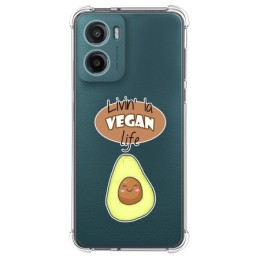 Funda Silicona Antigolpes para Motorola Moto G05 / E15 diseño Vegan Life Dibujos