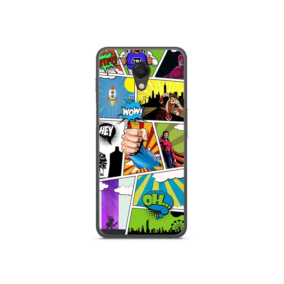 Funda Gel Tpu para Meizu M6S Diseño Comic Dibujos
