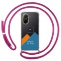Personaliza tu Funda Colgante Transparente para Xiaomi Redmi A5 con Cordon Rosa Fucsia Dibujo Personalizada