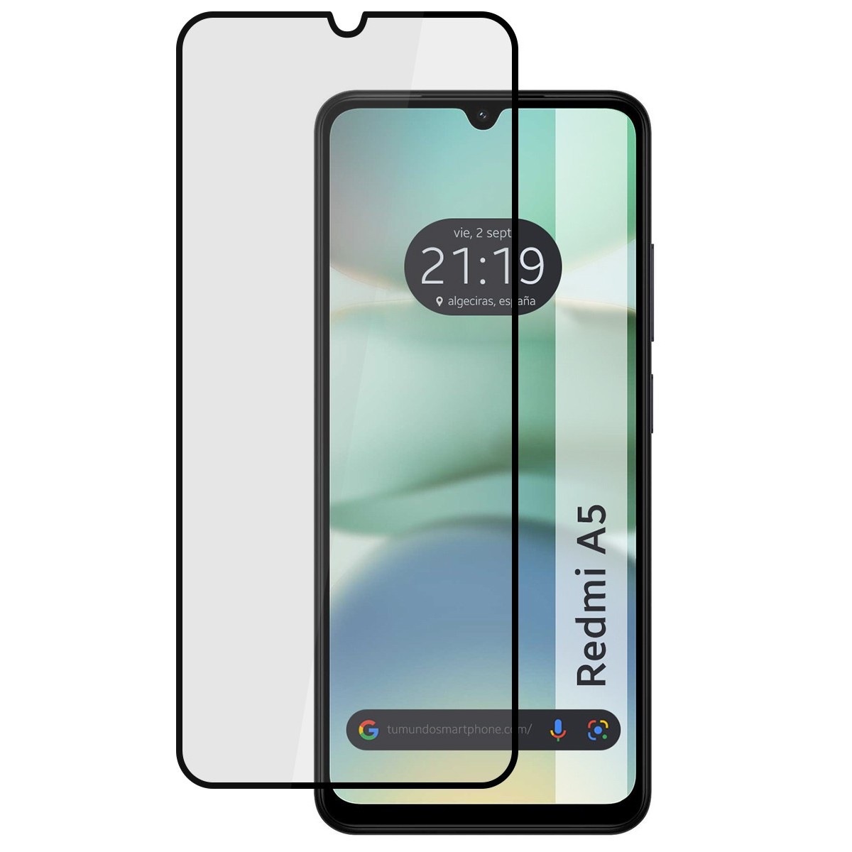 Protector Cristal Templado Completo 5D Full Glue Negro para Xiaomi Redmi A5 Vidrio