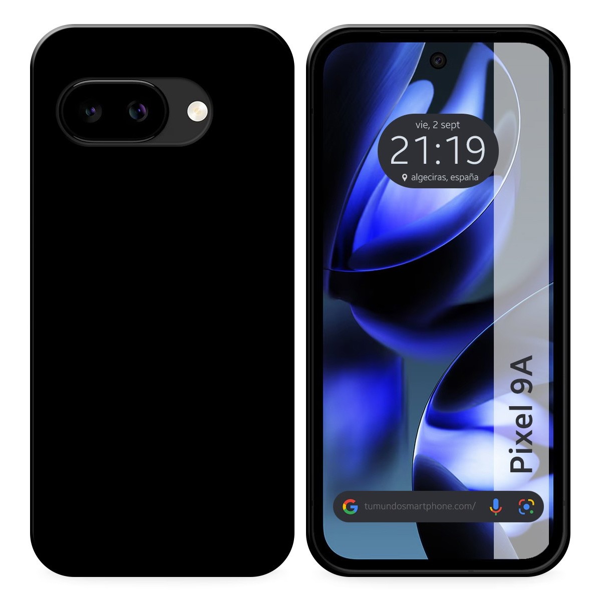 Funda Silicona Gel TPU Negra para Google Pixel 9a 5G