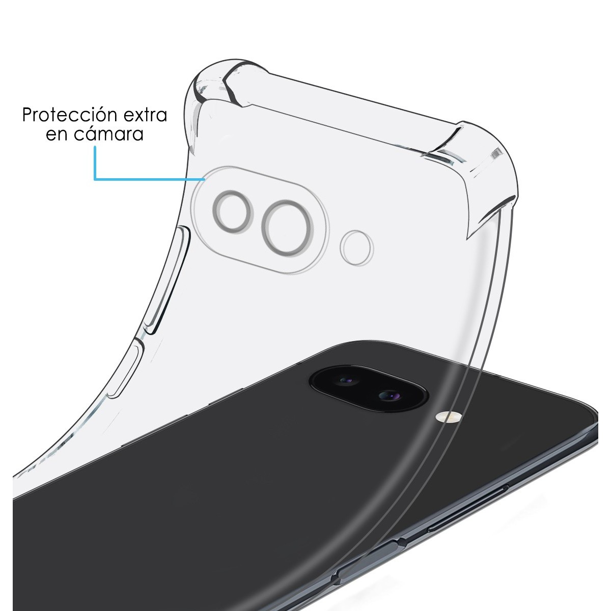 Funda Silicona Antigolpes Transparente para Google Pixel 9a 5G
