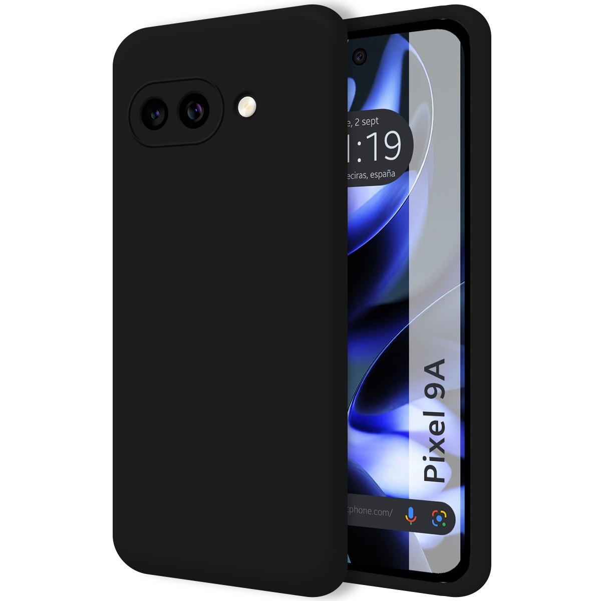 Funda Silicona Líquida Ultra Suave para Google Pixel 9a 5G color Negra
