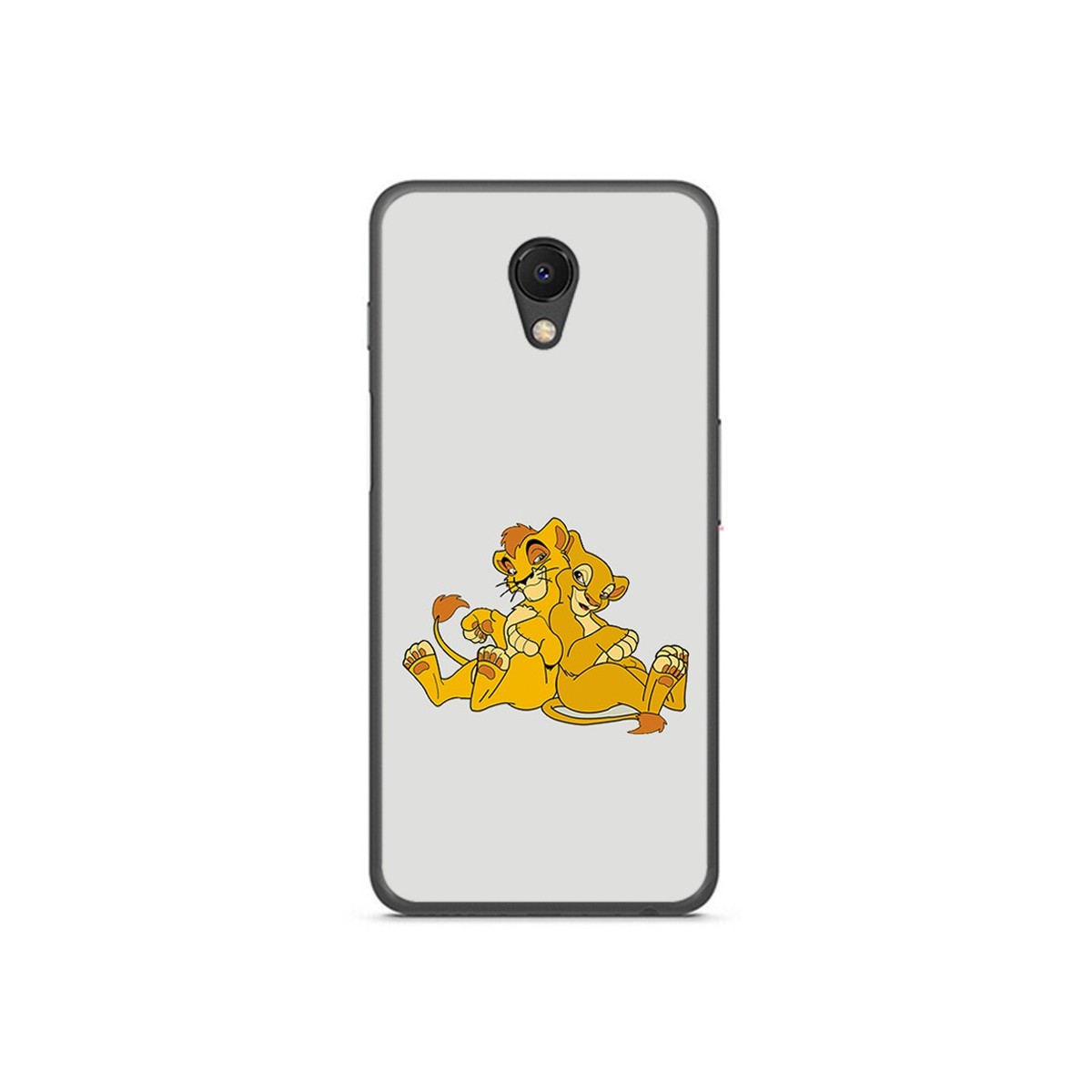 Funda Gel Tpu para Meizu M6S Diseño Leones Dibujos