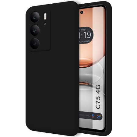 Funda Silicona Líquida Ultra Suave para Realme C75 color Negra
