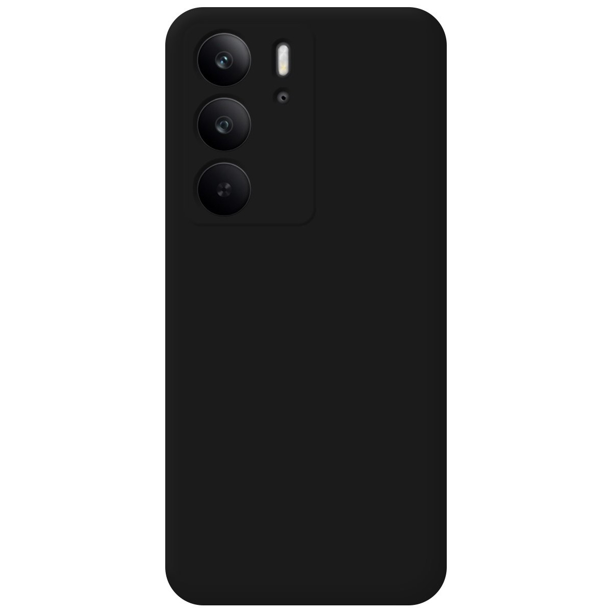 Funda Silicona Líquida Ultra Suave para Realme C75 color Negra