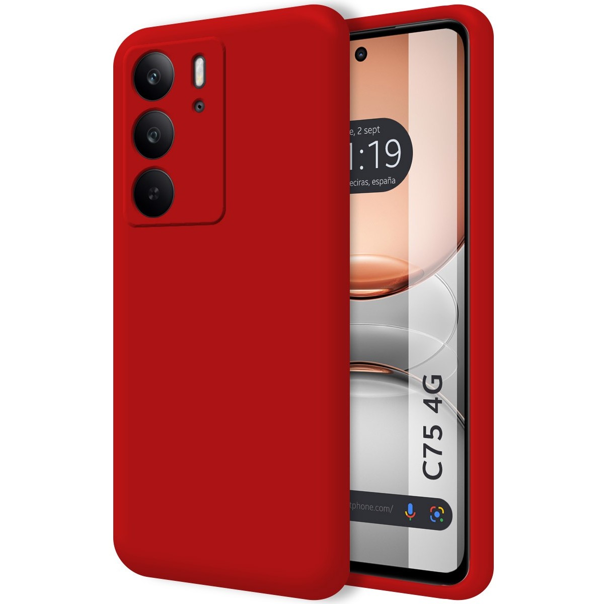 Funda Silicona Líquida Ultra Suave para Realme C75 color Roja
