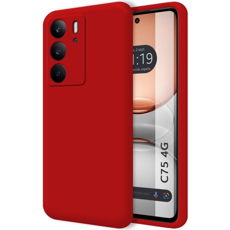 Funda Silicona Líquida Ultra Suave para Realme C75 color Roja