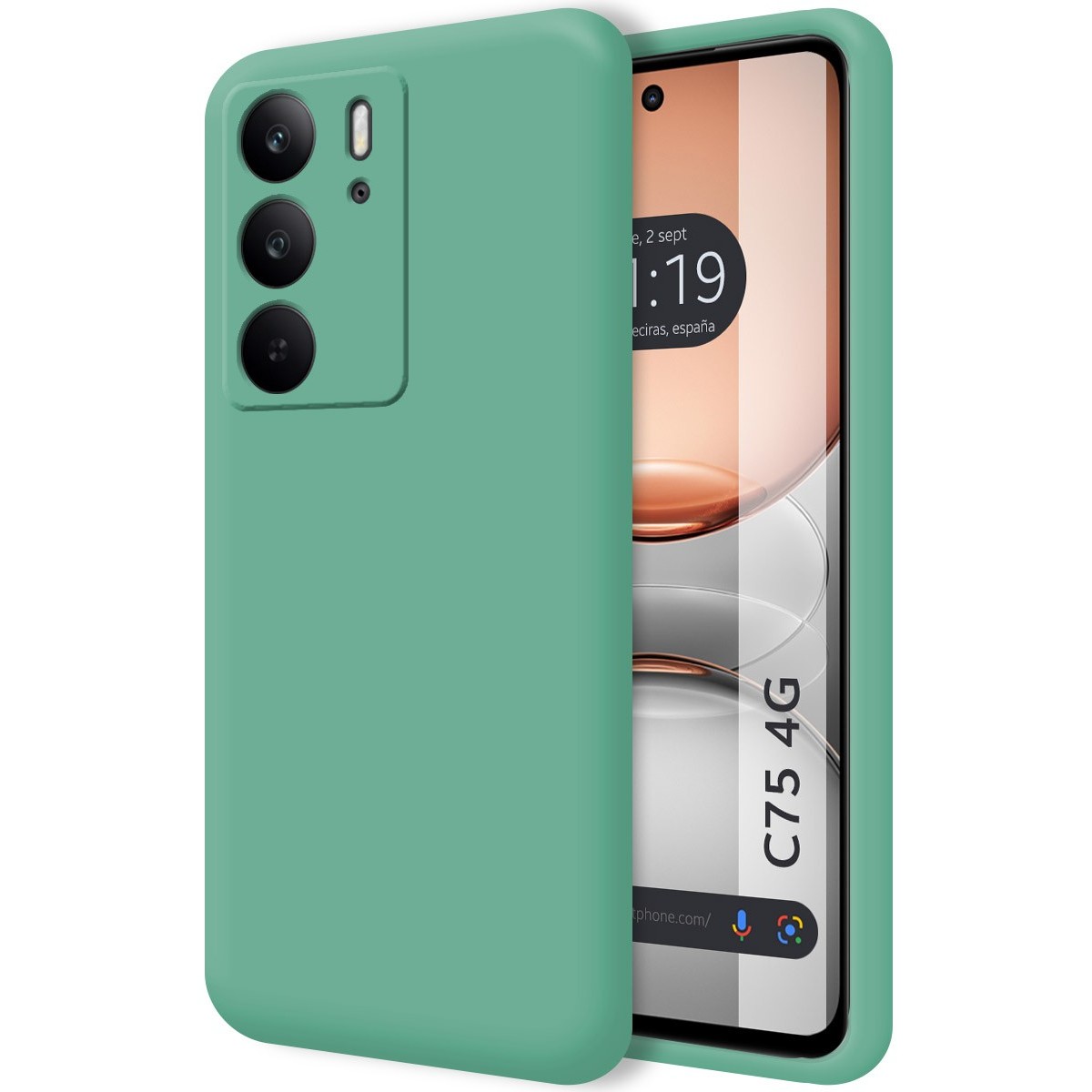 Funda Silicona Líquida Ultra Suave para Realme C75 color Verde
