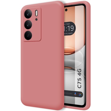 Funda Silicona Líquida Ultra Suave para Realme C75 color Rosa
