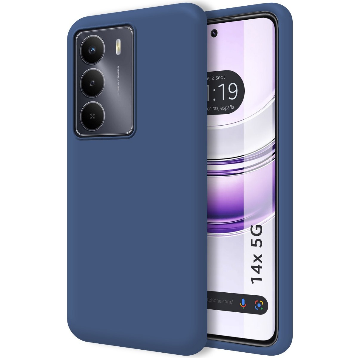 Funda Silicona Líquida Ultra Suave para Realme 14x 5G color Azul