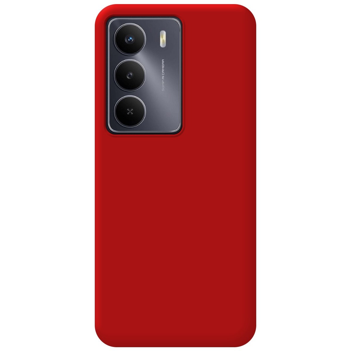 Funda Silicona Líquida Ultra Suave para Realme 14x 5G color Roja
