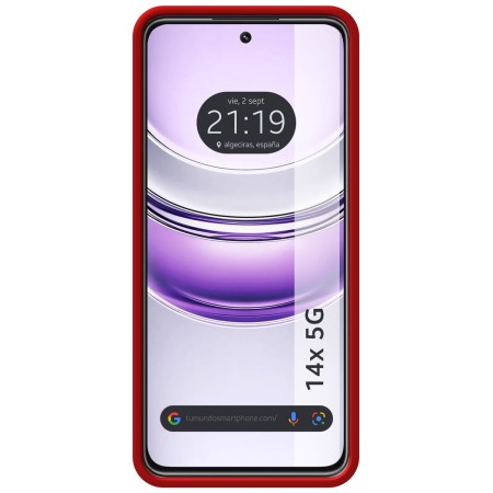 Funda Silicona Líquida Ultra Suave para Realme 14x 5G color Roja