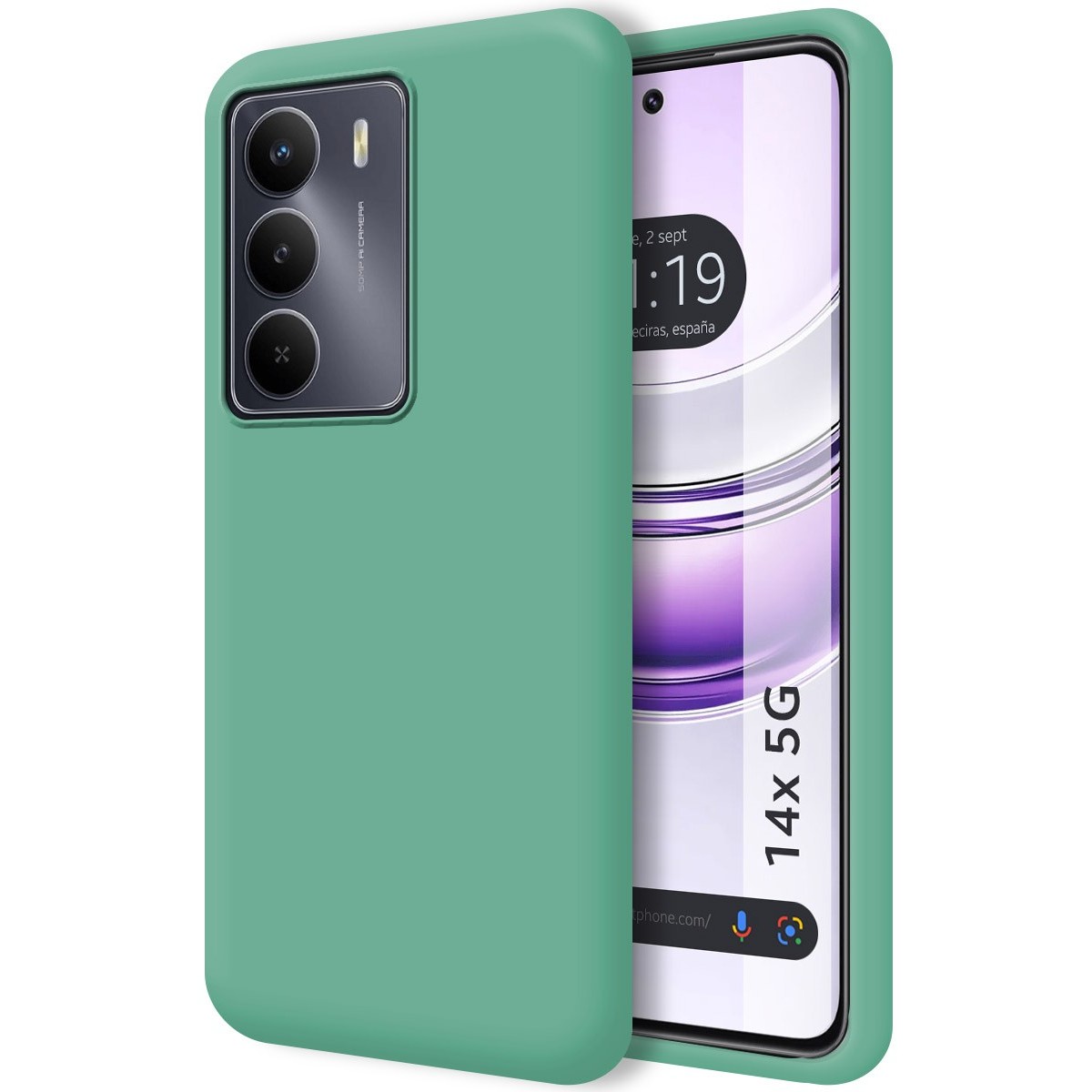 Funda Silicona Líquida Ultra Suave para Realme 14x 5G color Verde