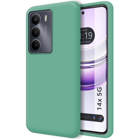 Funda Silicona Líquida Ultra Suave para Realme 14x 5G color Verde
