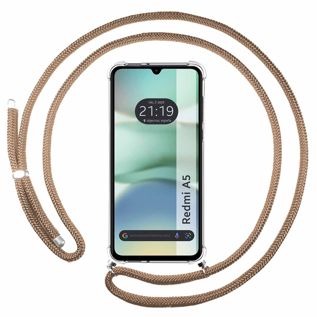 Funda Colgante Transparente para Xiaomi Redmi A5 con Cordon Camel