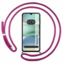 Funda Colgante Transparente para Xiaomi Redmi A5 con Cordon Rosa Fucsia