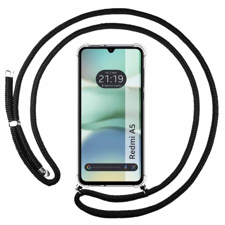 Funda Colgante Transparente para Xiaomi Redmi A5 con Cordon Negro