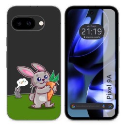 Funda Silicona Transparente para Google Pixel 9a 5G diseño Conejo Dibujos
