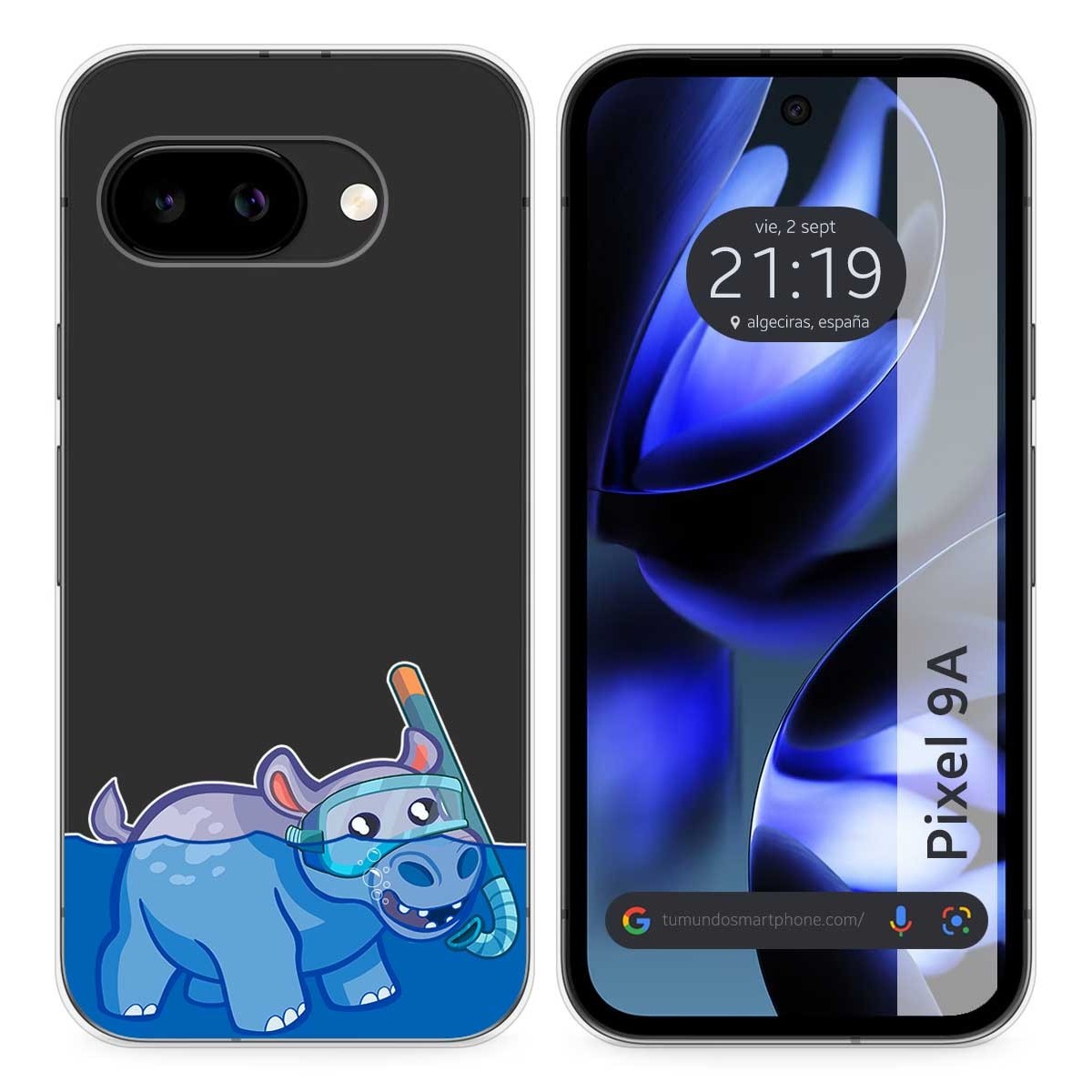 Funda Silicona Transparente para Google Pixel 9a 5G diseño Hipo Dibujos