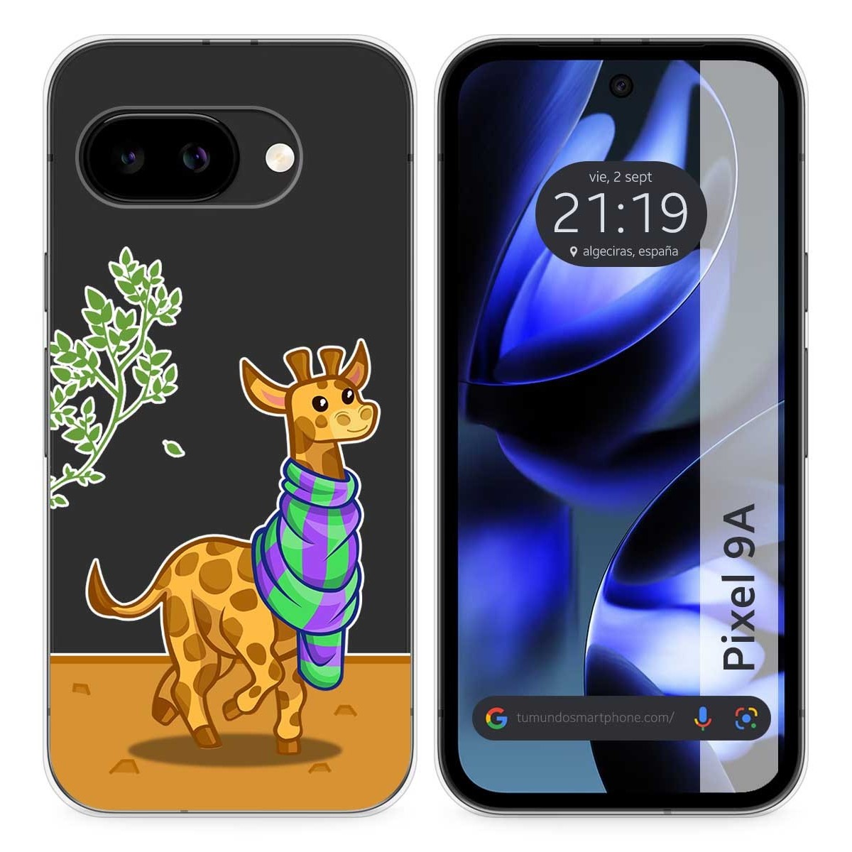 Funda Silicona Transparente para Google Pixel 9a 5G diseño Jirafa Dibujos