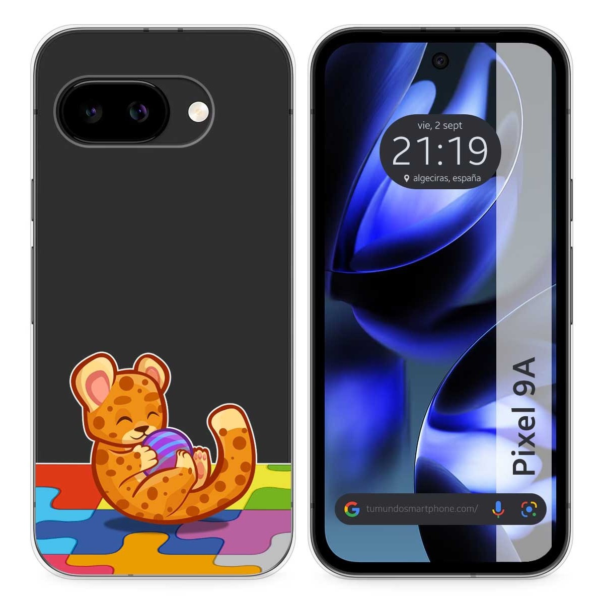 Funda Silicona Transparente para Google Pixel 9a 5G diseño Leopardo Dibujos