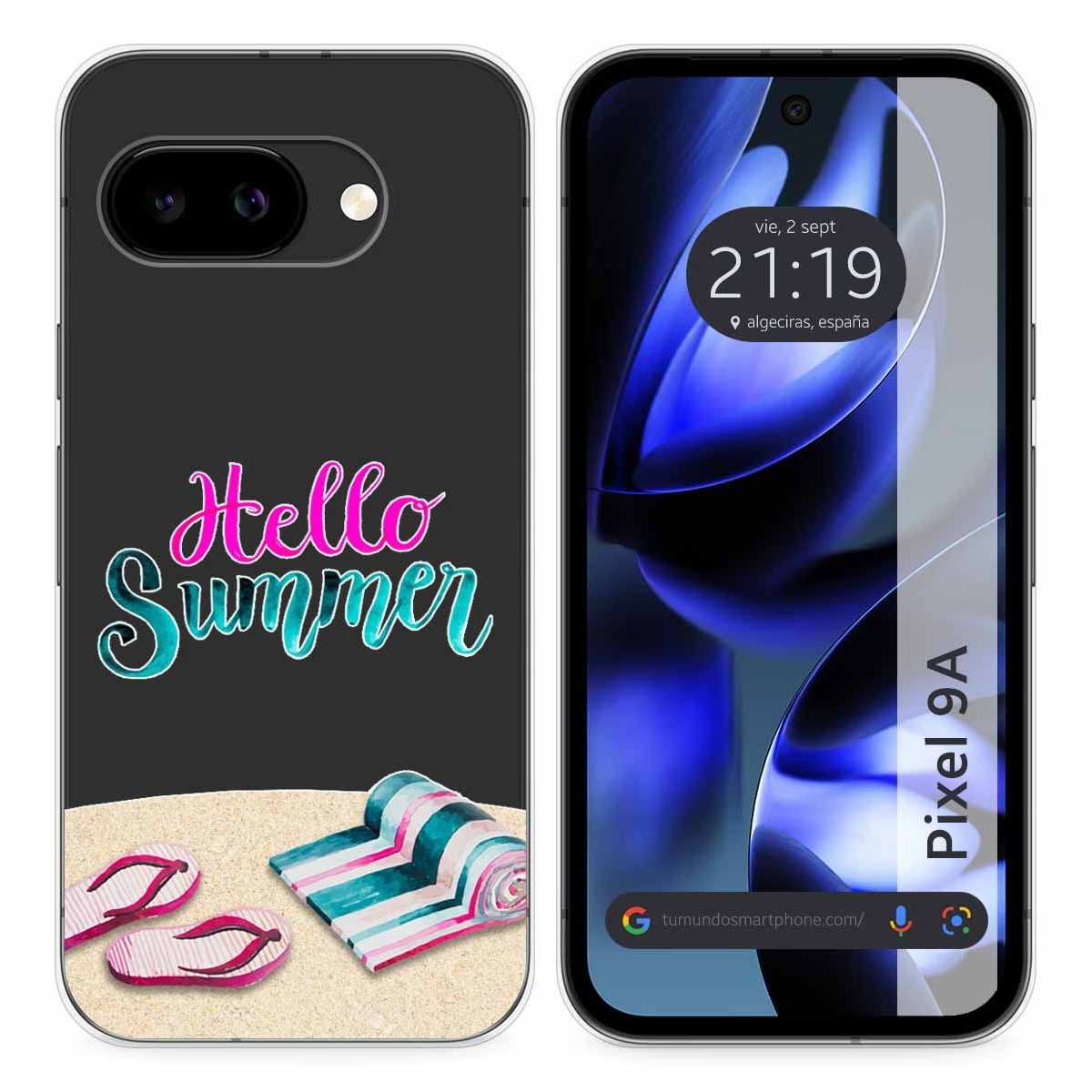 Funda Silicona Transparente para Google Pixel 9a 5G diseño Summer Dibujos