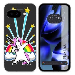 Funda Silicona Transparente para Google Pixel 9a 5G diseño Unicornio Dibujos