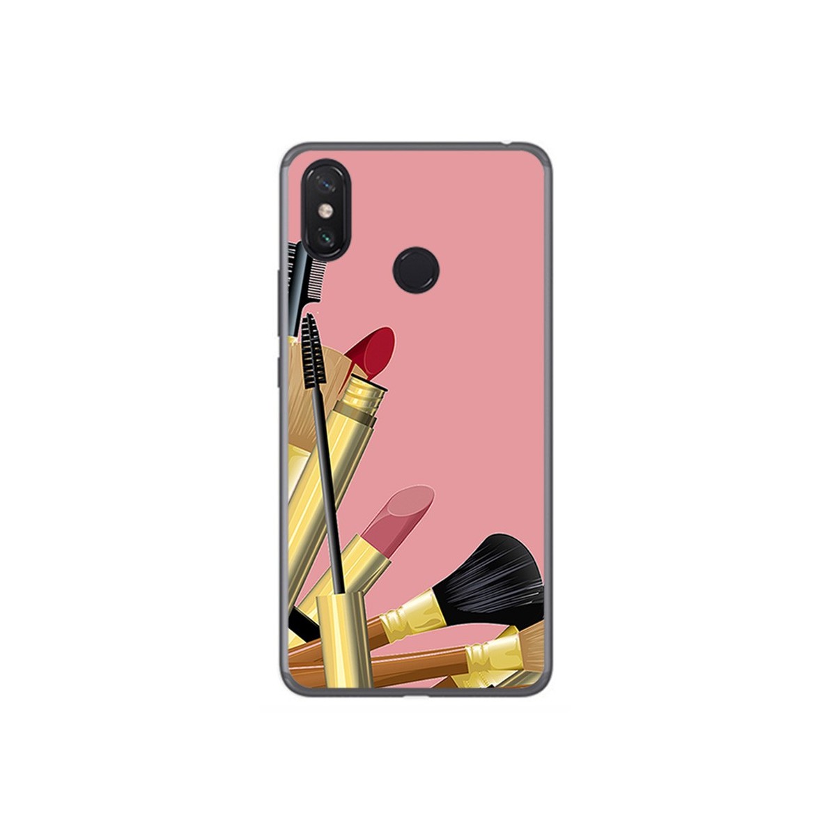 Funda Gel Tpu para Xiaomi Mi Max 3 Diseño Brochas Dibujos