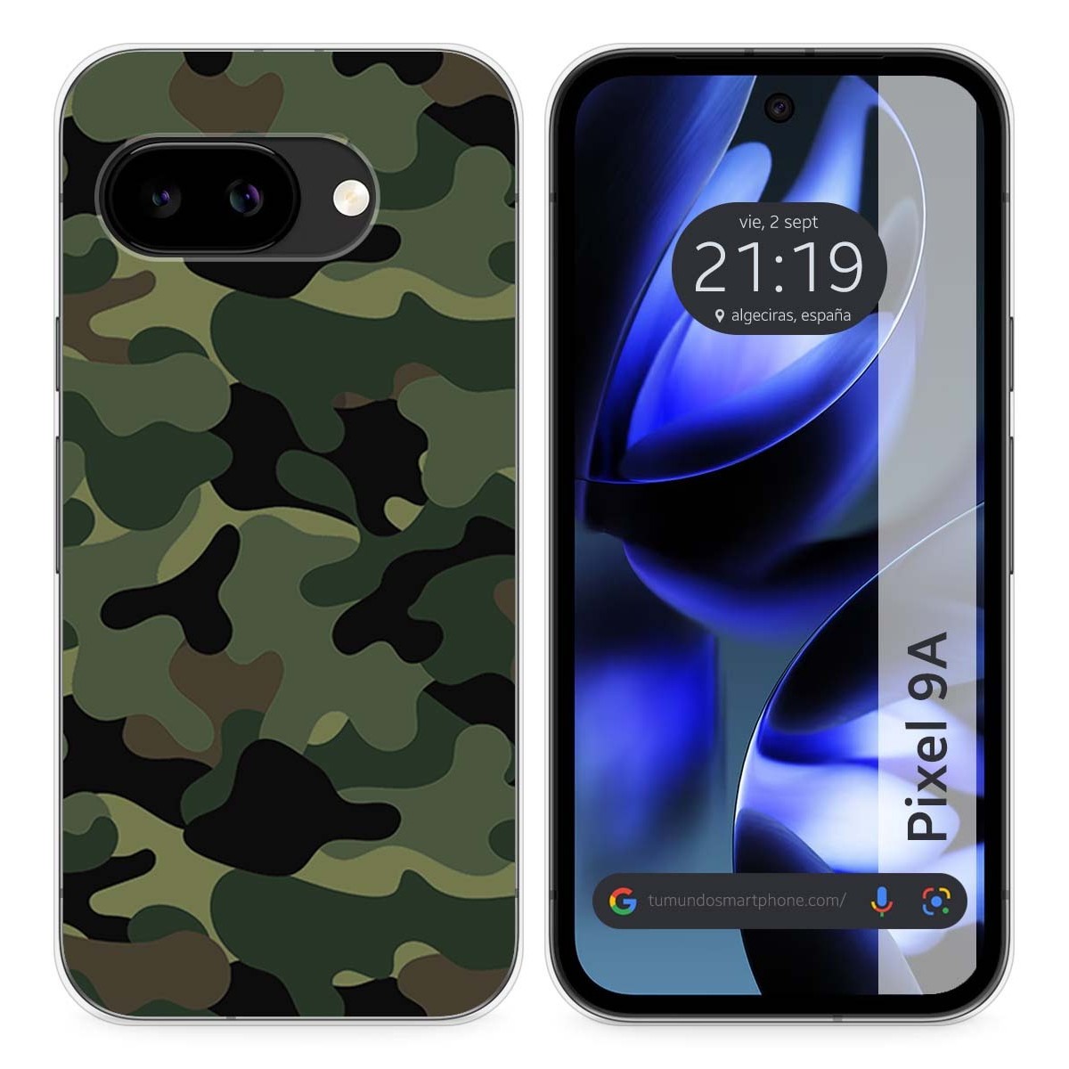 Funda Silicona para Google Pixel 9a 5G diseño Camuflaje Dibujos