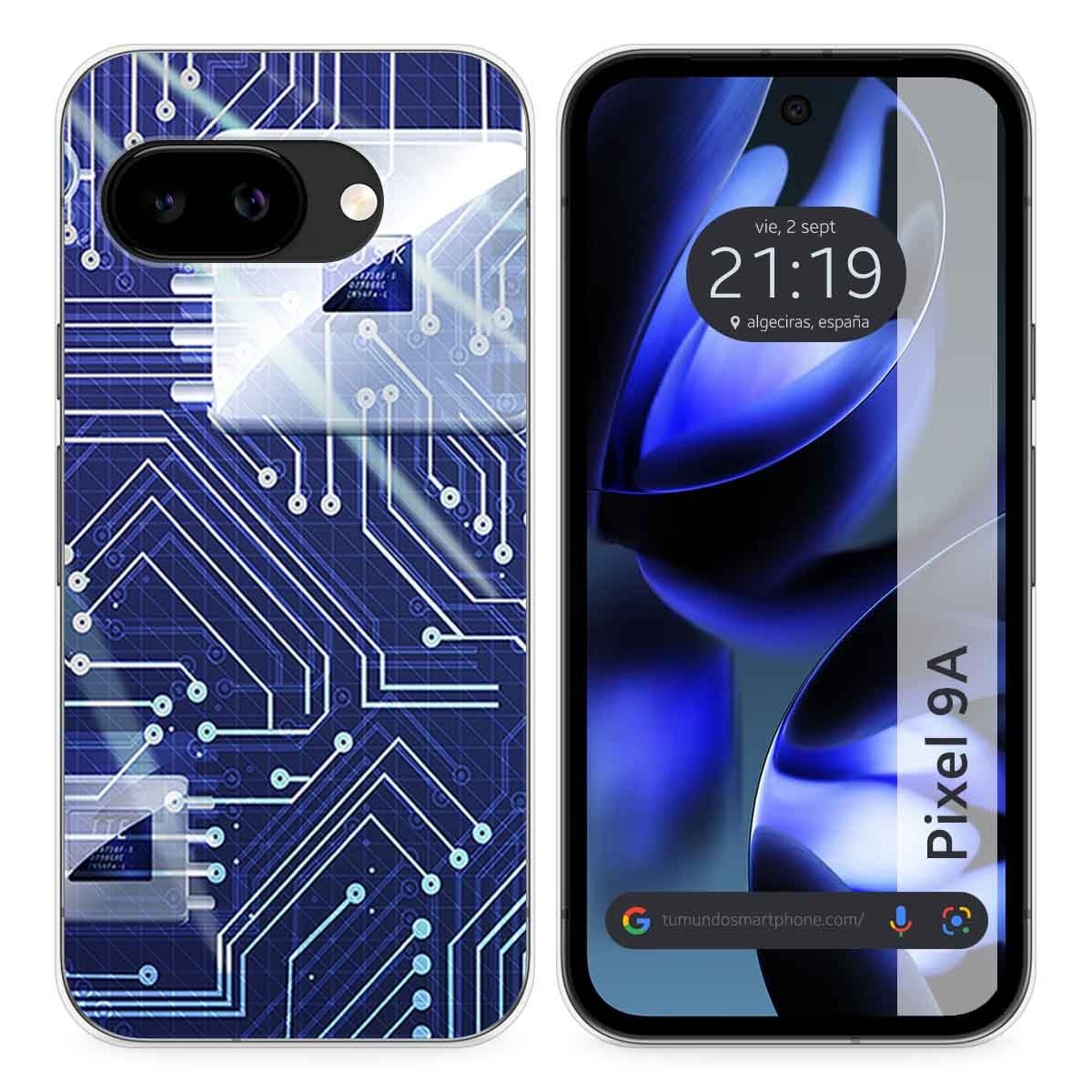 Funda Silicona para Google Pixel 9a 5G diseño Circuito Dibujos