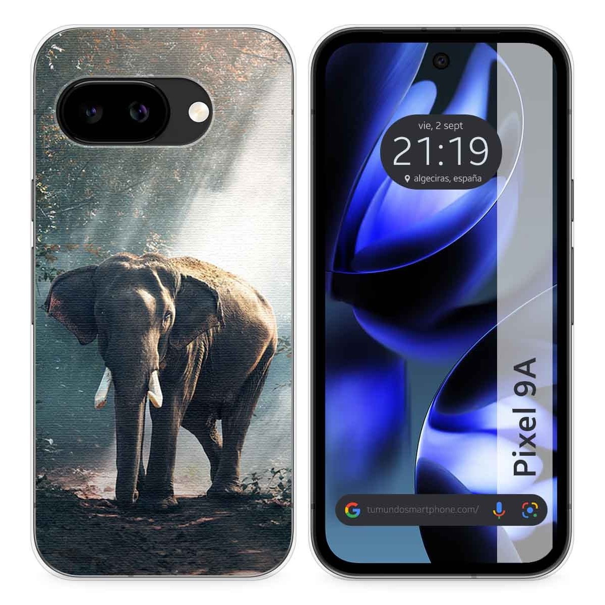 Funda Silicona para Google Pixel 9a 5G diseño Elefante Dibujos
