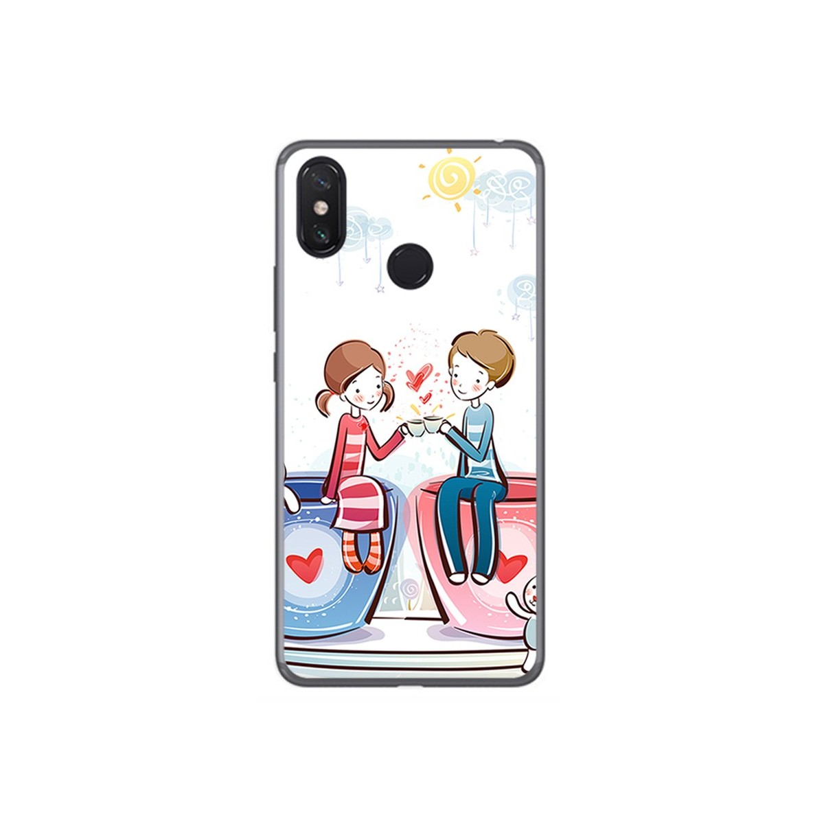 Funda Gel Tpu para Xiaomi Mi Max 3 Diseño Cafe Dibujos