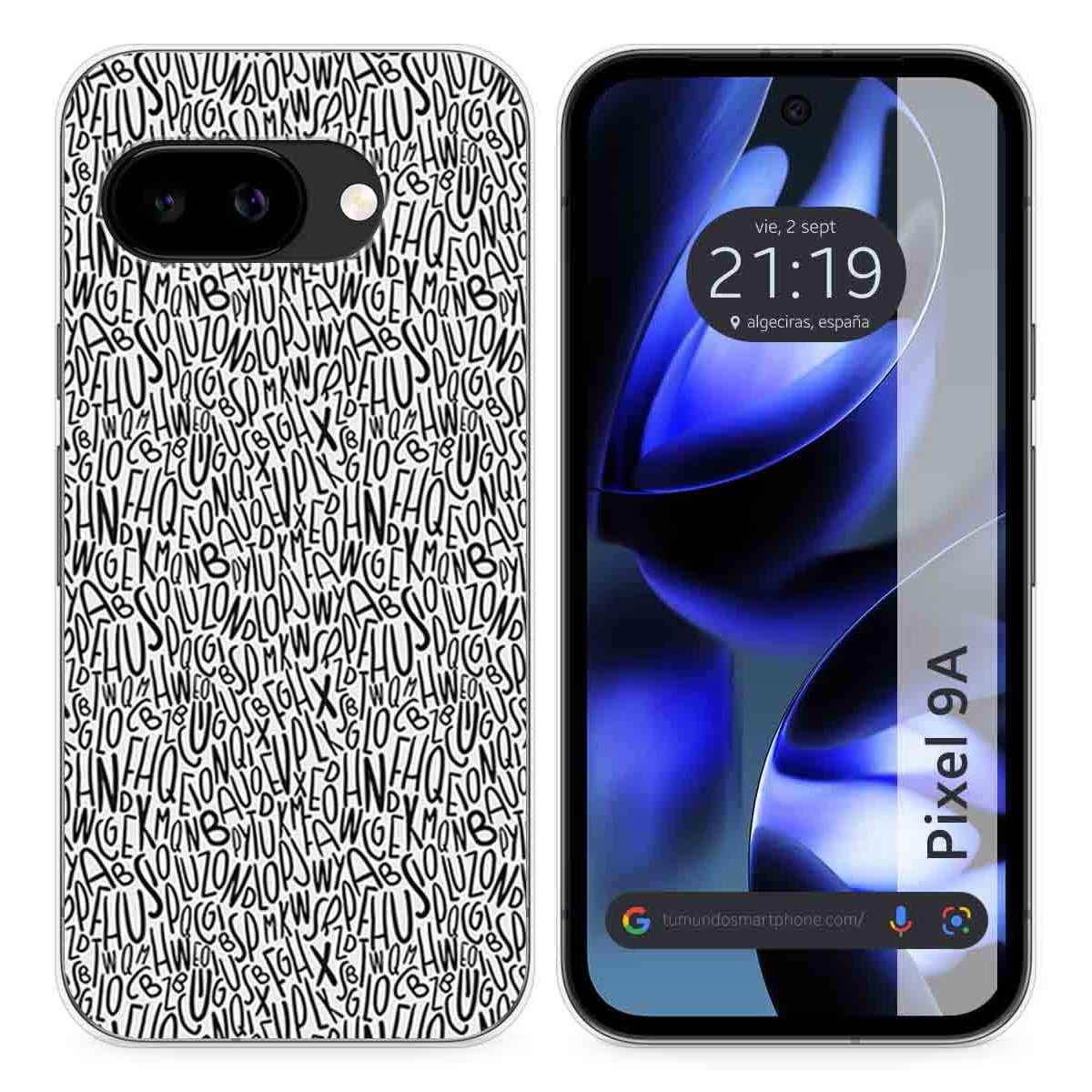 Funda Silicona para Google Pixel 9a 5G diseño Letras Dibujos