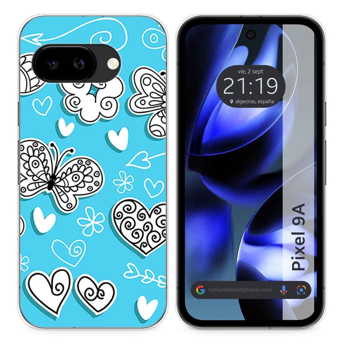 Funda Silicona para Google Pixel 9a 5G diseño Mariposas Dibujos