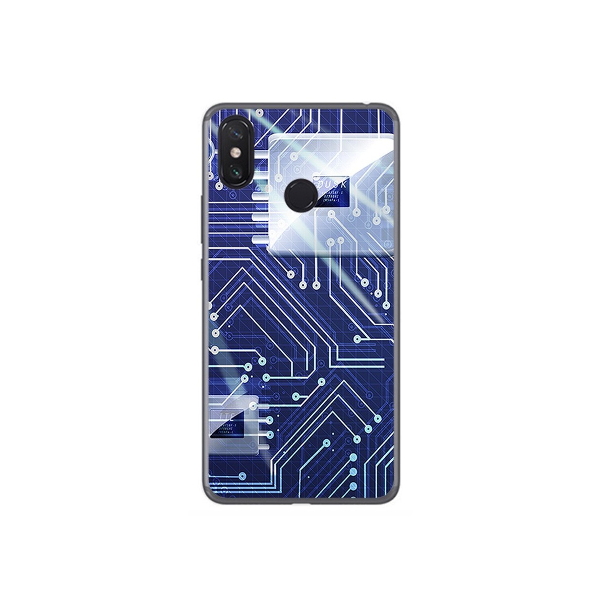 Funda Gel Tpu para Xiaomi Mi Max 3 Diseño Circuito Dibujos