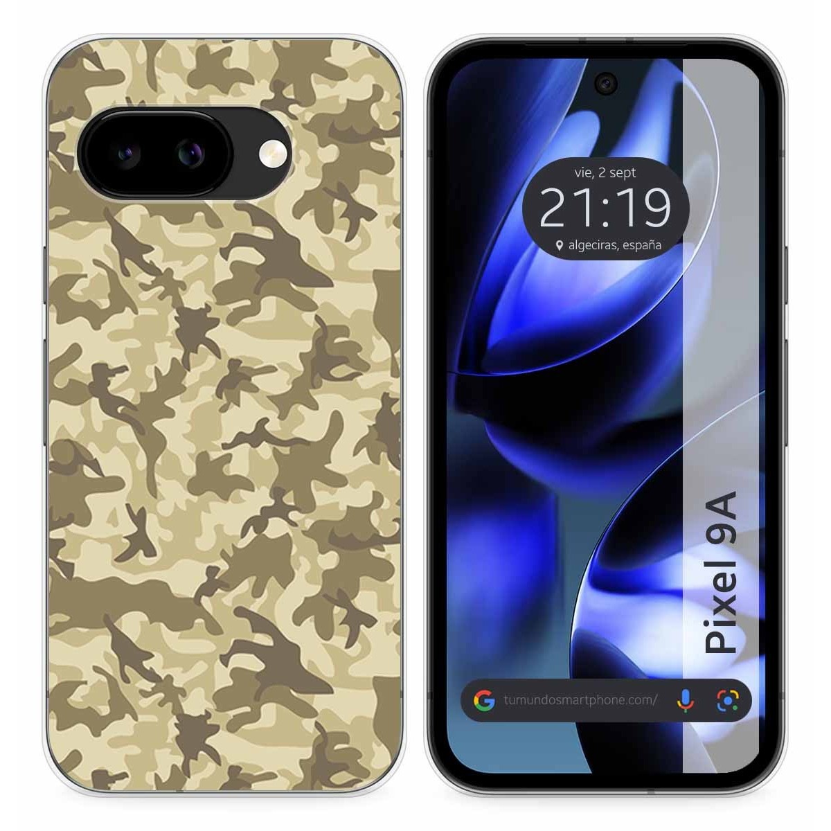 Funda Silicona para Google Pixel 9a 5G diseño Sand Camuflaje Dibujos