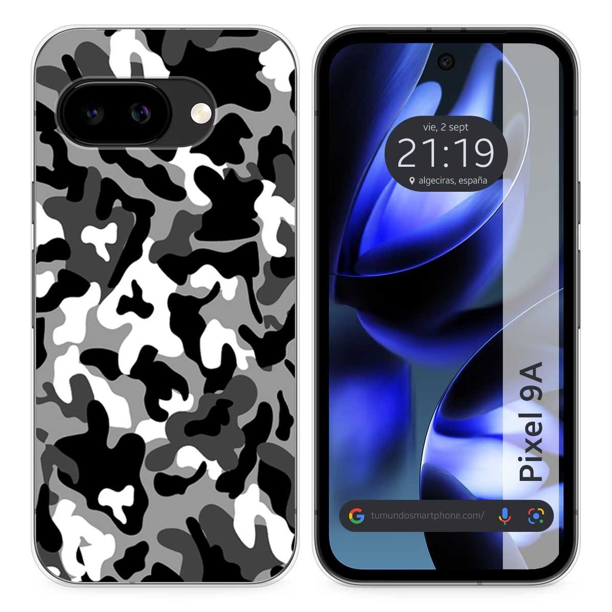 Funda Silicona para Google Pixel 9a 5G diseño Snow Camuflaje Dibujos