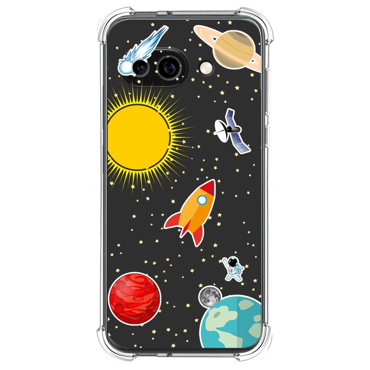 Funda Silicona Antigolpes para Google Pixel 9a 5G diseño Espacio Dibujos