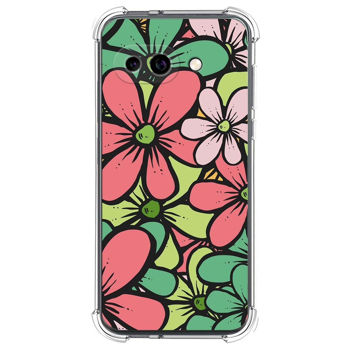 Funda Silicona Antigolpes para Google Pixel 9a 5G diseño Flores 02 Dibujos